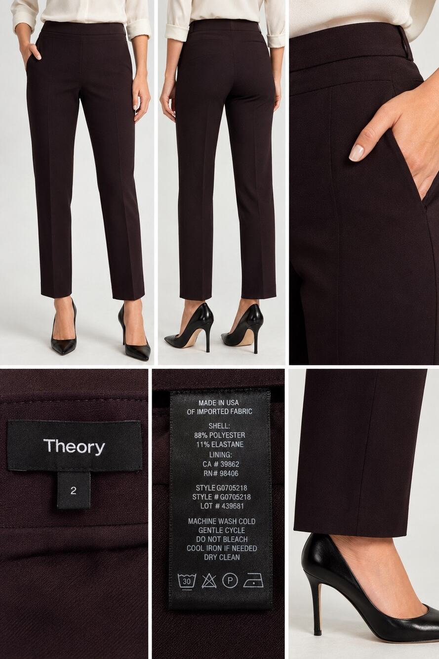 Theory Navalane Becker in Burgundy Pants Size 2